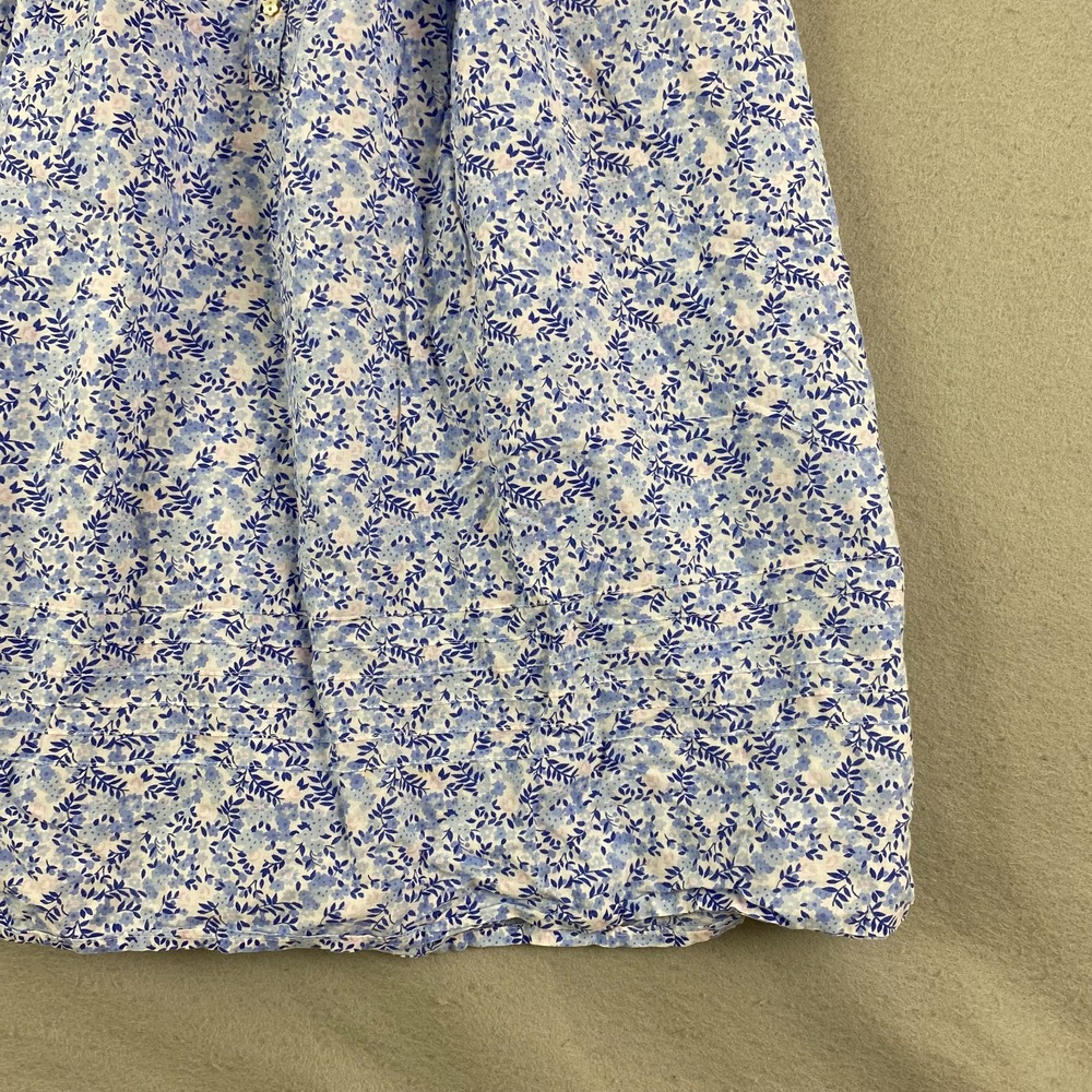 Eileen West Cotton Lawn Chemise Nightgown XS flower buttons lace cottage blue - Picture 7 of 16